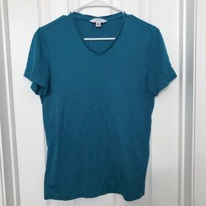 Calvin Klein Blue Teal Athletic V Neck T Shirt